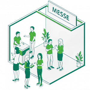 Illustration zum Thema geschultes Messepersonal